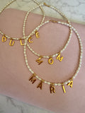 Collar de perlas Naturales con nombre