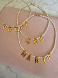 Collar de perlas Naturales con nombre