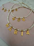 Collar de perlas Naturales con nombre