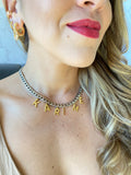 Chocker Chunky con nombre en cadena dorada